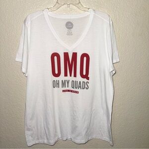 Life Is Good OMQ Oh My Quads T Shirt Women’s XL V Neck Graphic Tee Casual